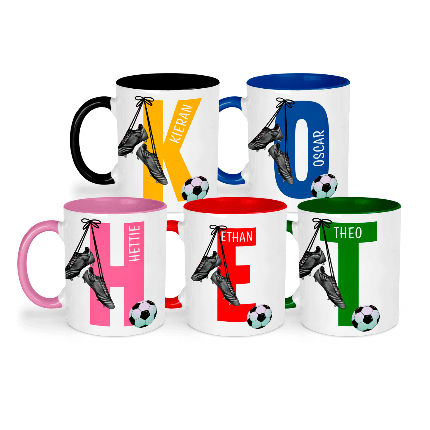 Football Alphabet Mugs