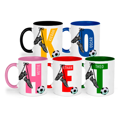 Football Alphabet Mugs